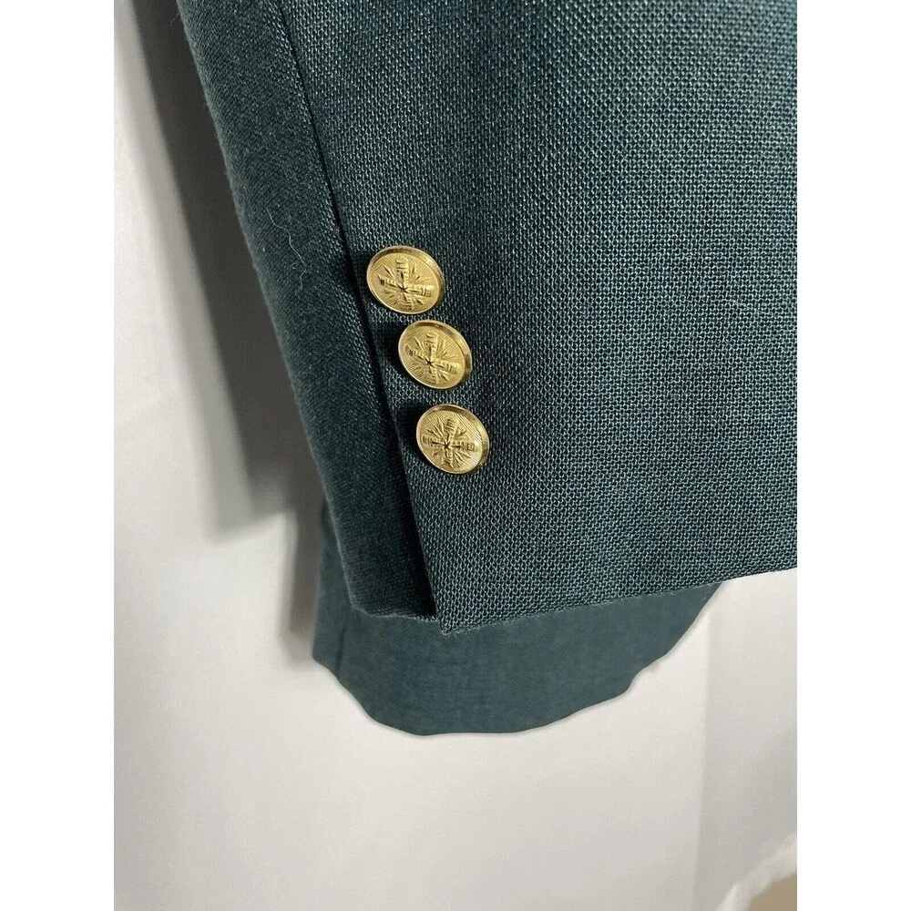 Mikael York Men's Green Long Sleeve Button Down Blazer